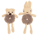 2er Haargummis Flauschig Hase/Bär - Grau