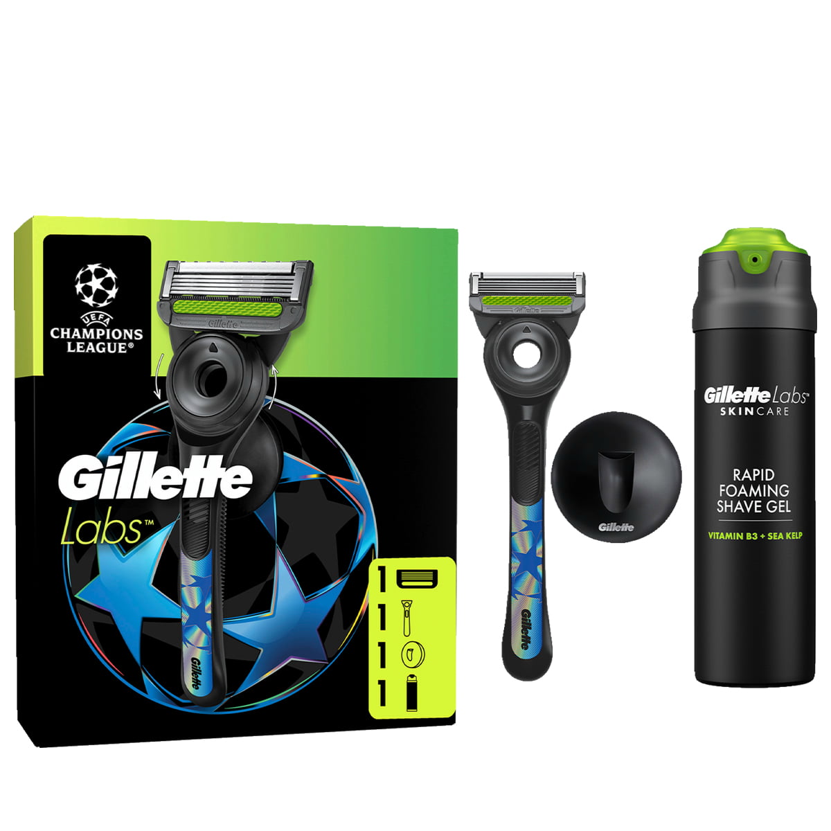 Geschenkset Rasierer mit 1 Klinge, Duschanhänger & Rasiergel