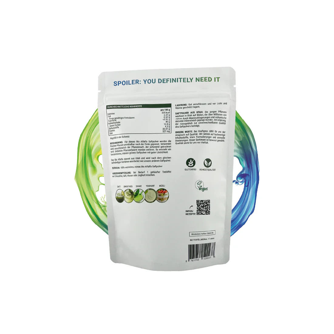 Succo in Polvere di Alfalfa (Erba Medica) Bio