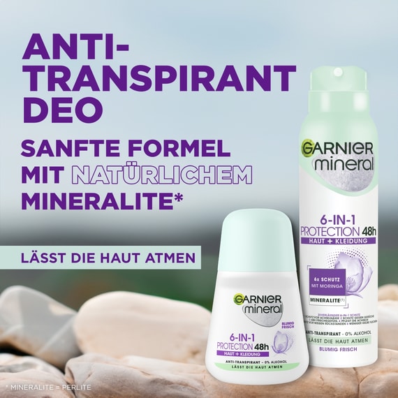 6-in-1 Protection 48h Roll-On Anti-Transpirant Haut & Kleidung