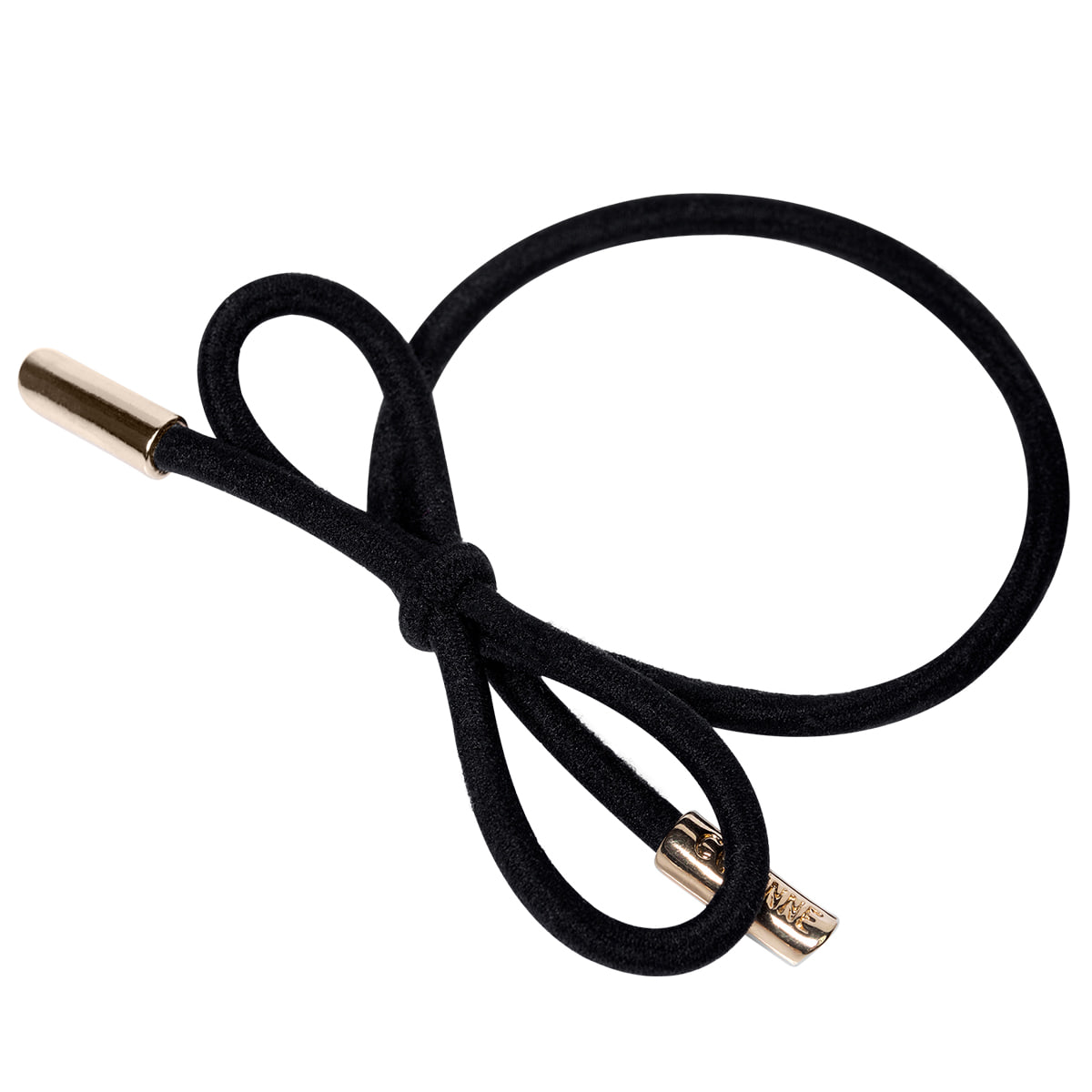 Hair Tie Bow Metal Plain Black