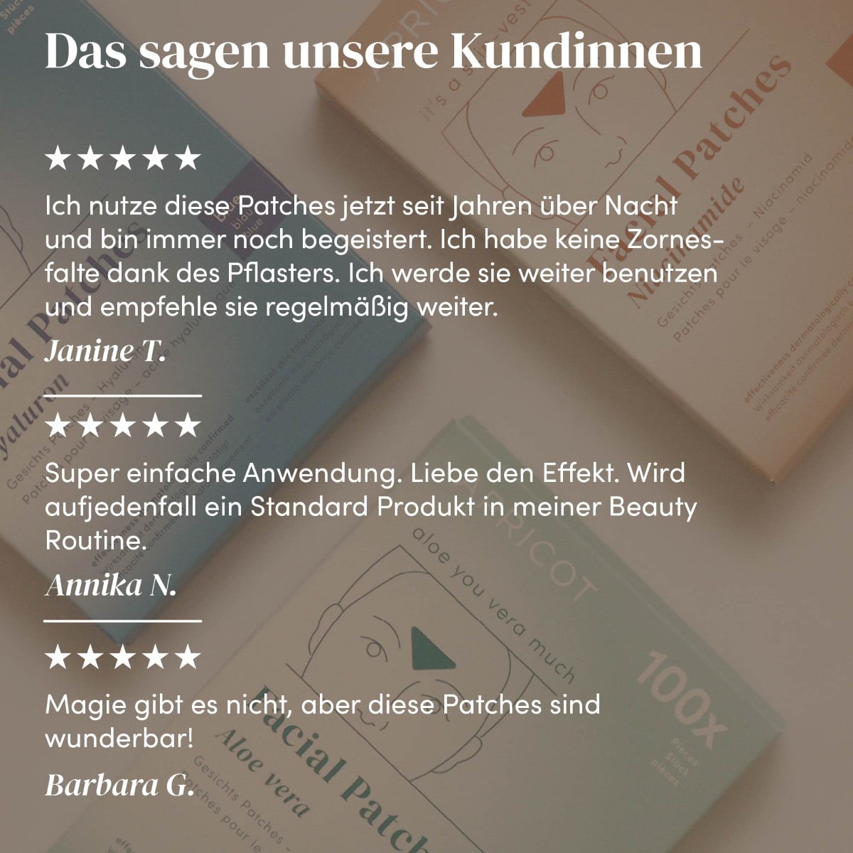 Gesicht Patches mit Hyaluron - Beige