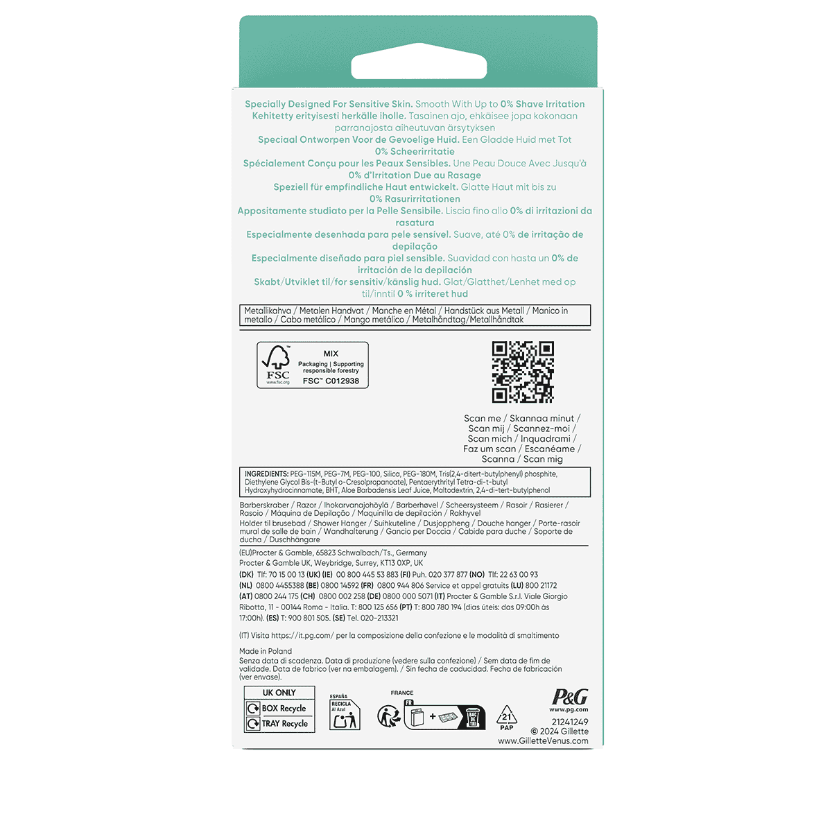 Pro Smooth Sensitive Rasierer mit 1 Klinge & Duschhänger