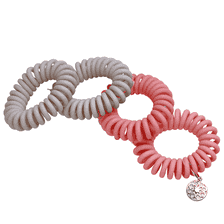 Sprial hair pin yoga 4 cm 4 pieces, matt, old rose and light grey