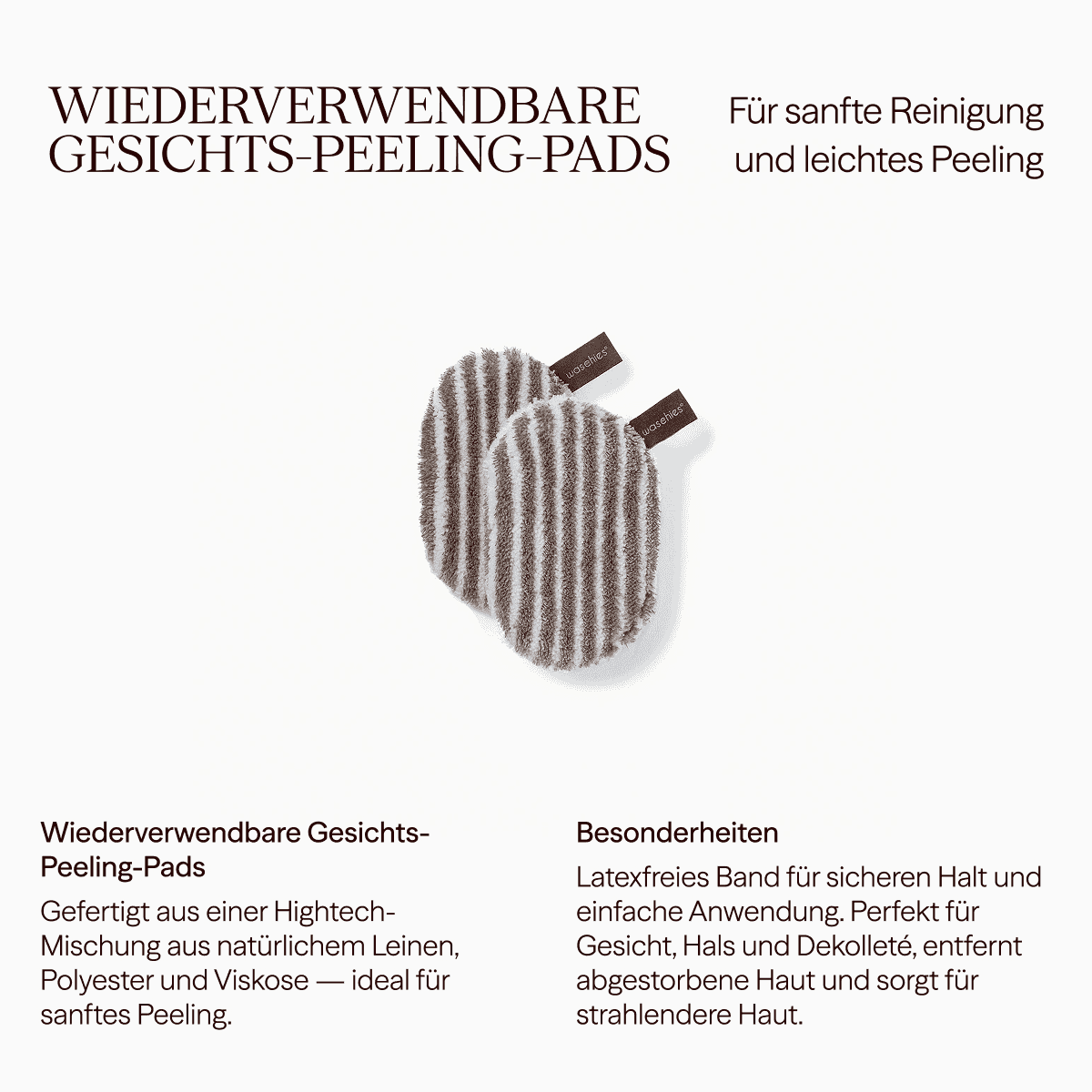 Wiederverwendbare Peeling- & Reinigungspads Gesicht - 2er Set