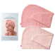 Ultrasaugstarkes Mikrofaser-Haarturbanhandtuch - 2er Set - Blush & Soft Rose