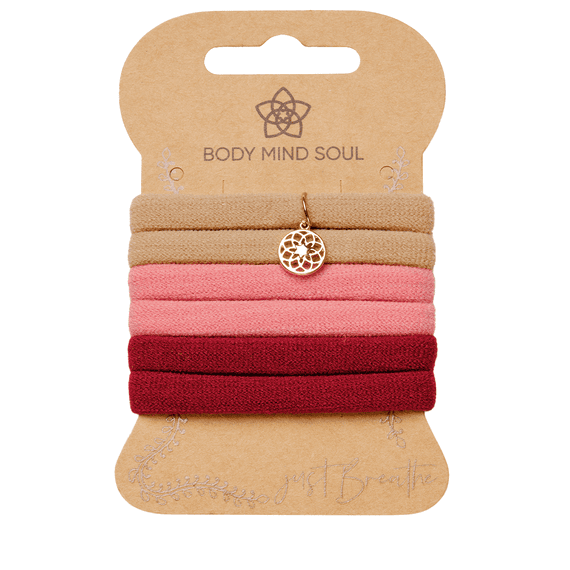 Hair band Yoga soft, 6 pcs, beige, pink, terracotta