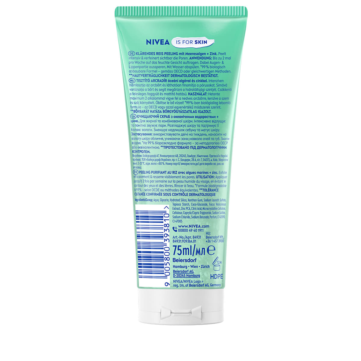 Klärendes Reis Peeling