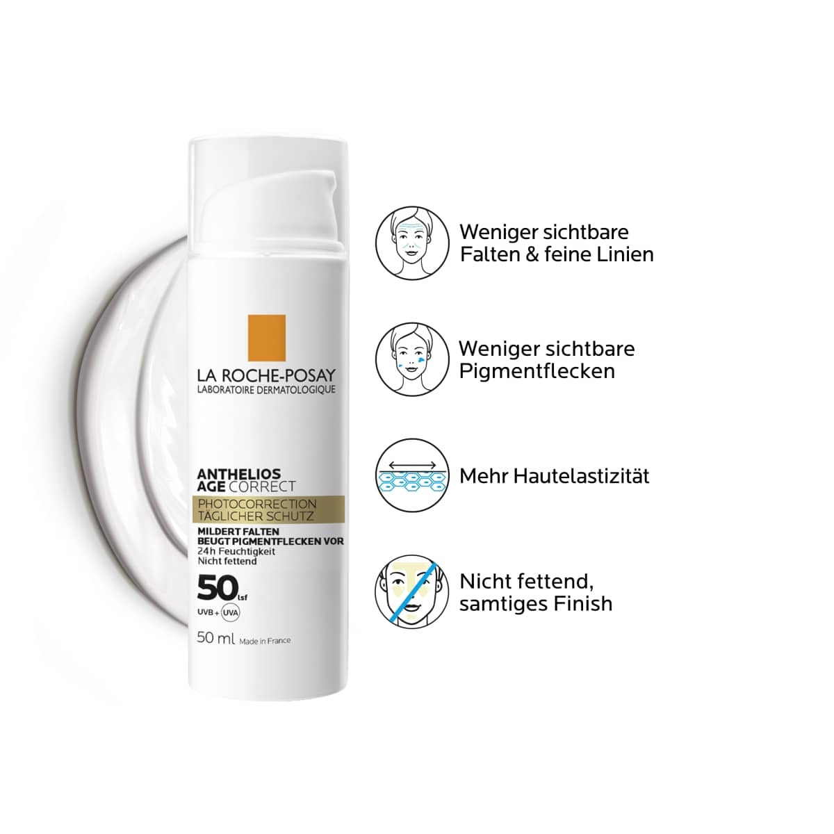 Age Correct SPF50 Crème - Protection Solaire pour la Prévention du Vieillissement Cutané