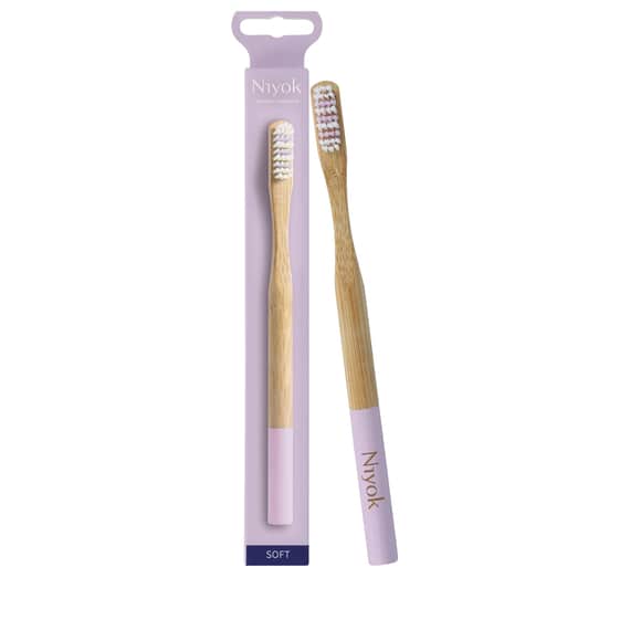 Adult Bamboo Toothbrush – Lilac, Medium