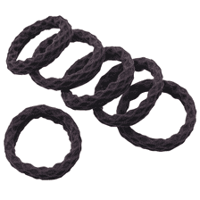 Haargummis mit Wabenstruktur Ø 4.5 cm - 6 Stk. - Black