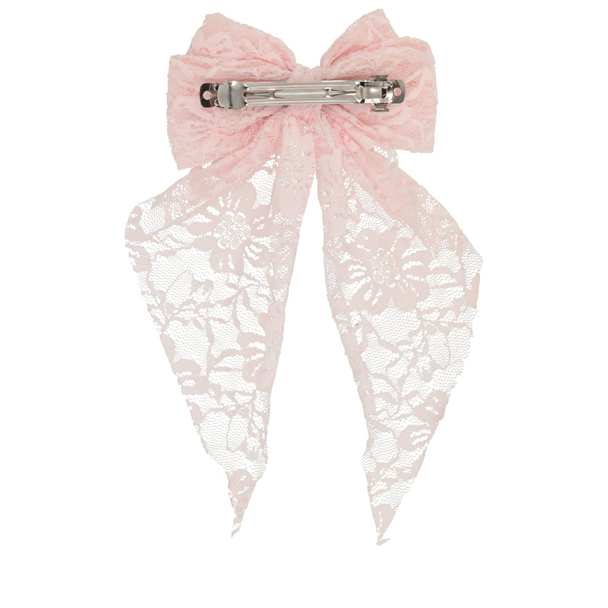Haarbarrette mit Spitzenschleife - Rosa