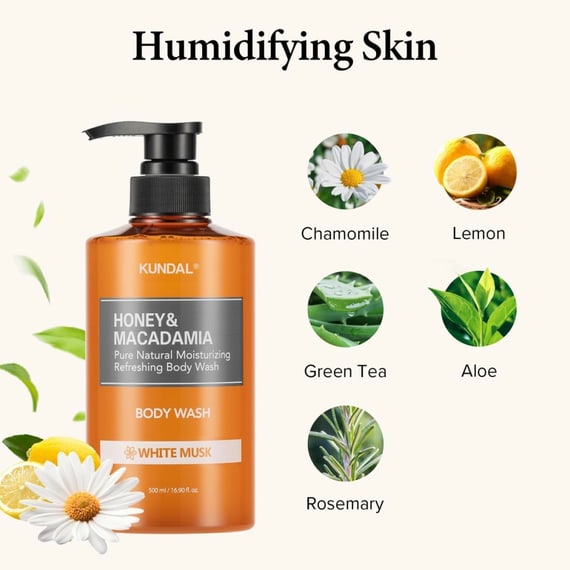 Honey and Macadamia Pure Body Wash - White Musk