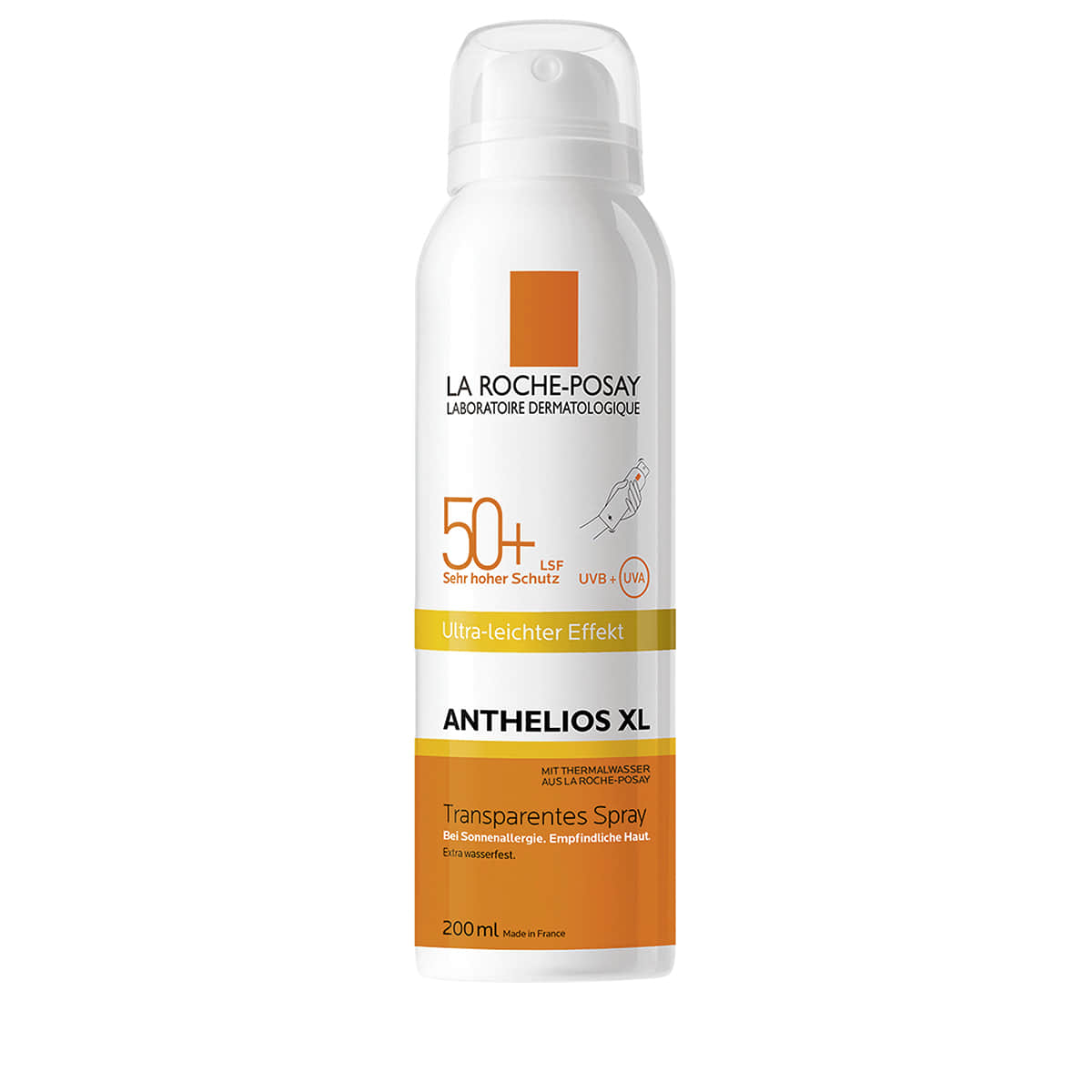Transparentes Körperspray SPF50+