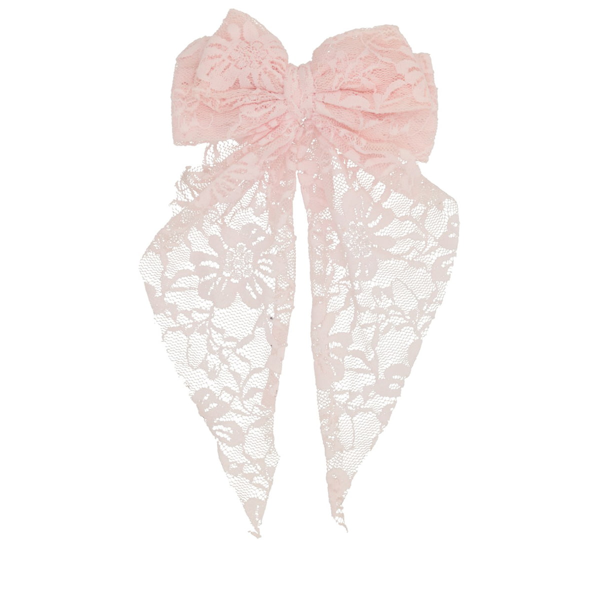Haarbarrette mit Spitzenschleife - Rosa