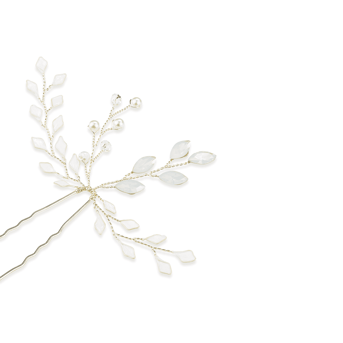Hairpin with delicate mother-of-pearl stones, gold