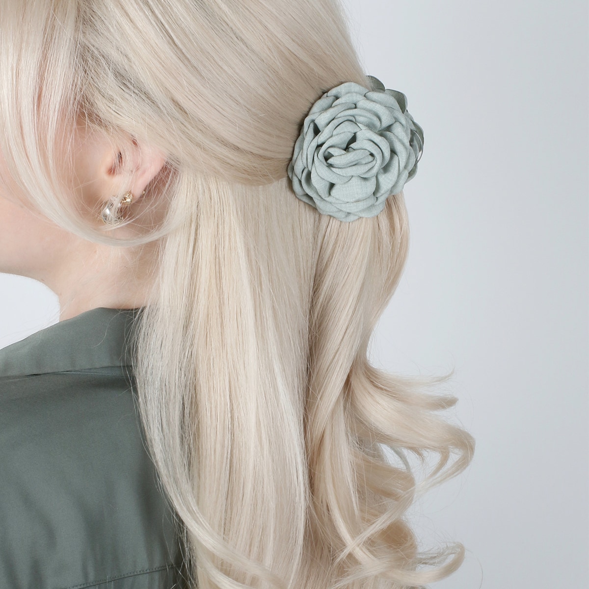 Fabric Flower On Hairclip
