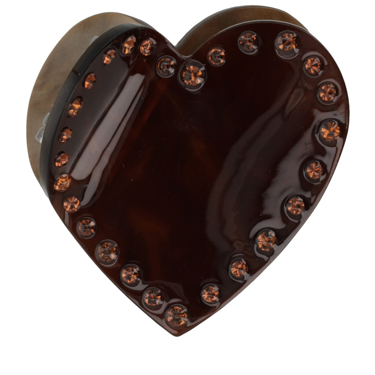 Set Of Heart Clips - Brown