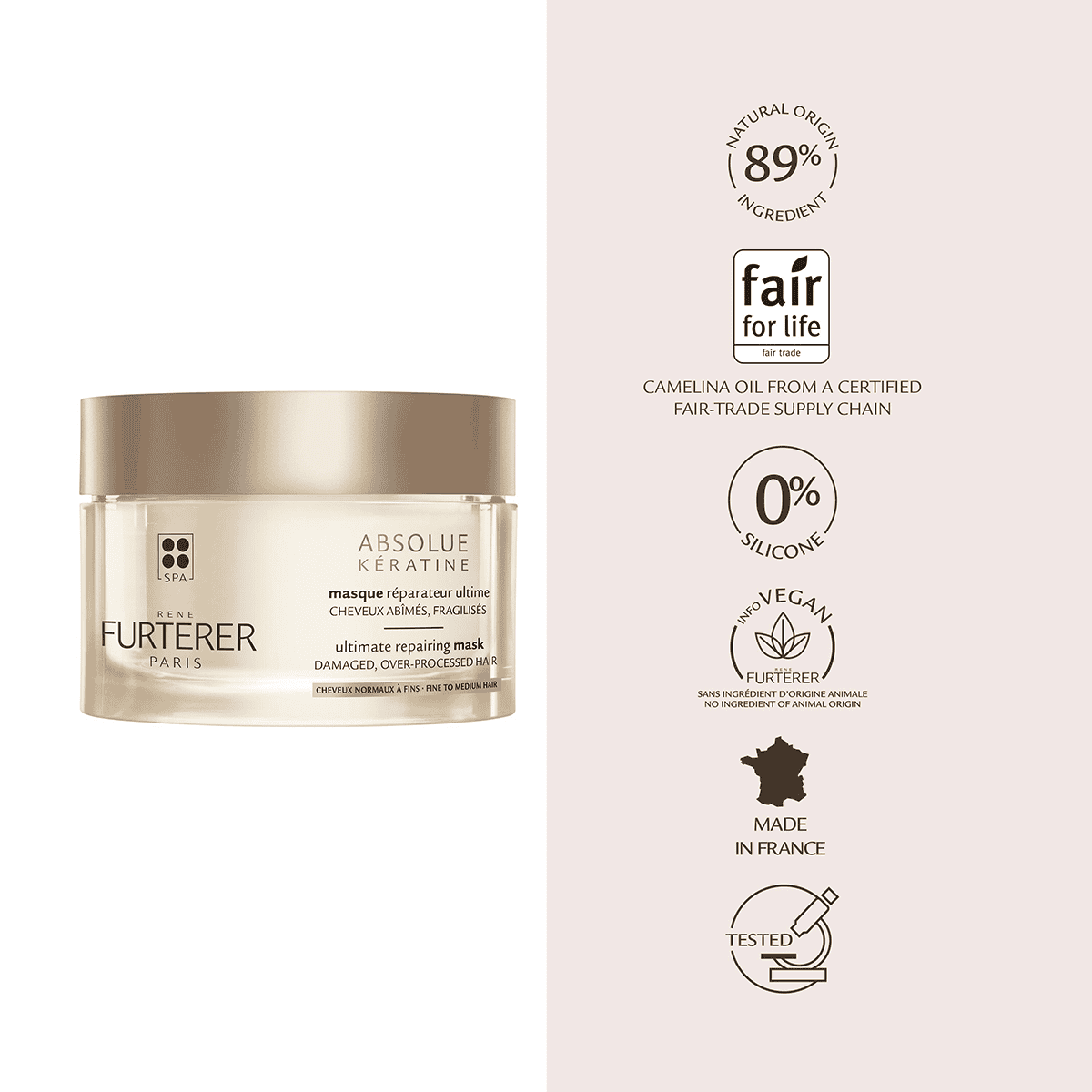 Aufbauende Keratin-Maske für geschädigtes, brüchiges Haar