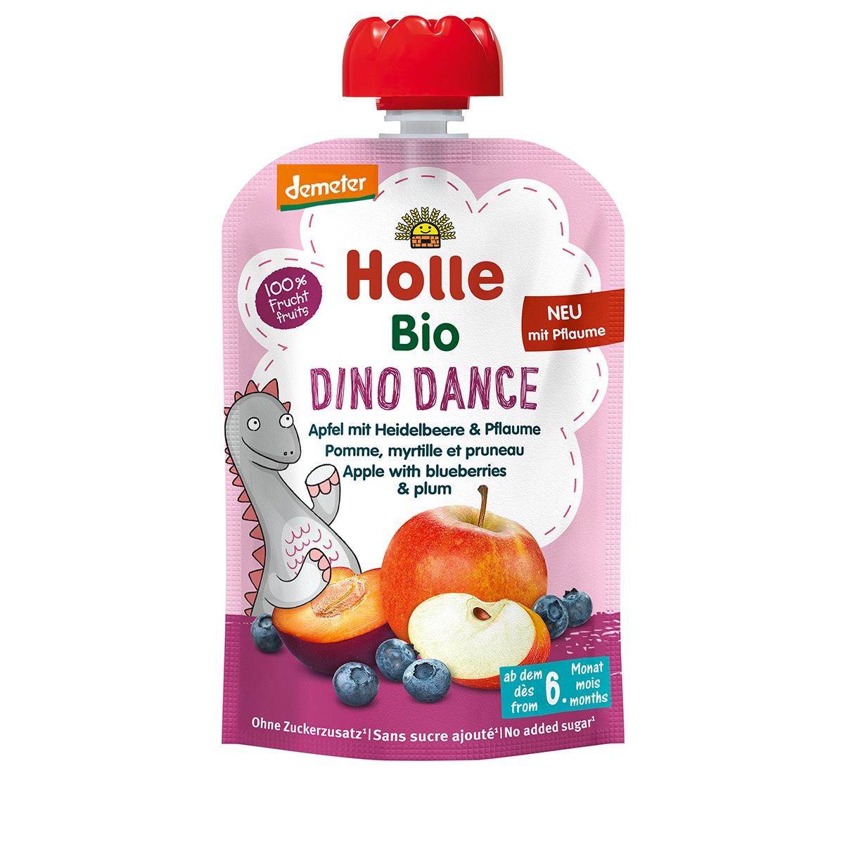 Dino Dance - Pouch with Apple, Blueberry, Date