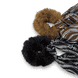 Fausse Fourrure Scrunchie avec Noeud en Satin - marron et noir