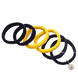 Hair band Yoga soft, 6 pcs, navy, yellow, black