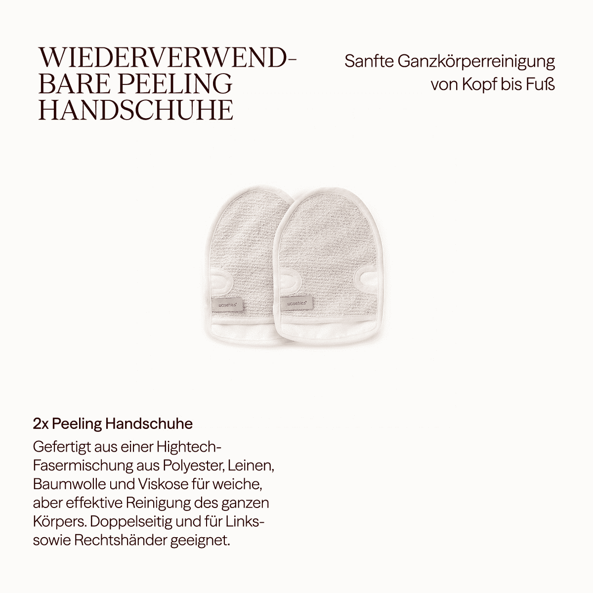 Peelinghandschuh für Peeling & Reinigung 2er Set