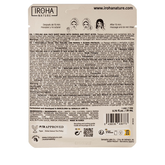 Peeling AHA Face Sheet Mask Papaya + AHA