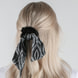 Fausse Fourrure Scrunchie avec Noeud en Satin - marron et noir