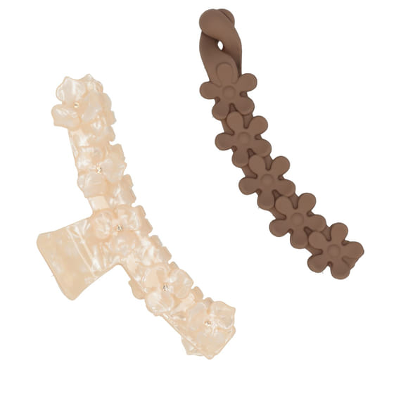 Clip Set - Ivory, Brown