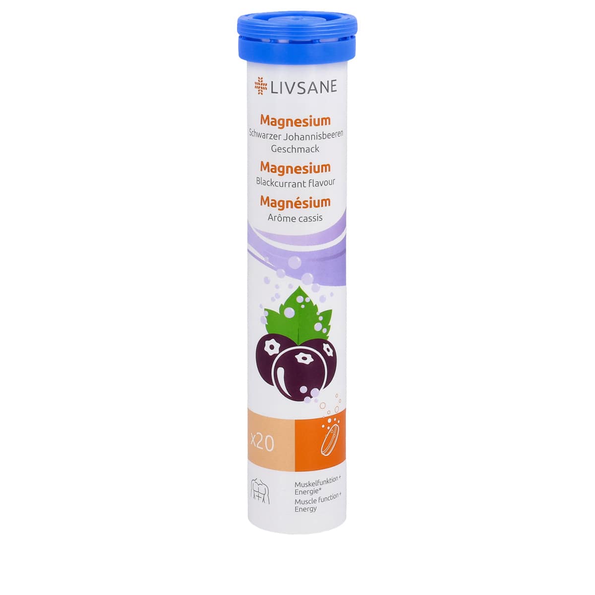 Magnesium Blackcurrant Flavor - 20 Tablets