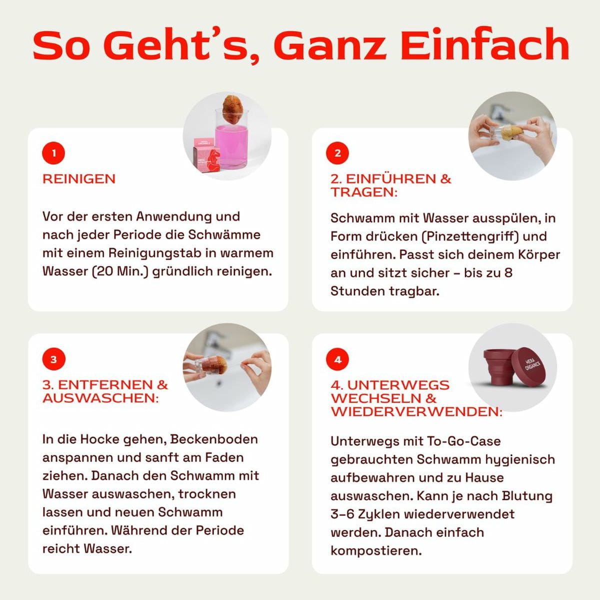 Starterkit: Menstruationsschwämme M - 3 Stk.