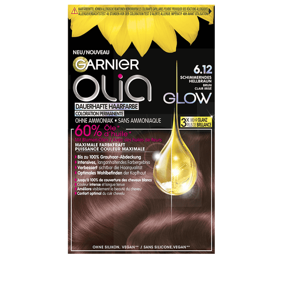 Glow Colore permanente per capelli 6.12 Marrone chiaro scintillante