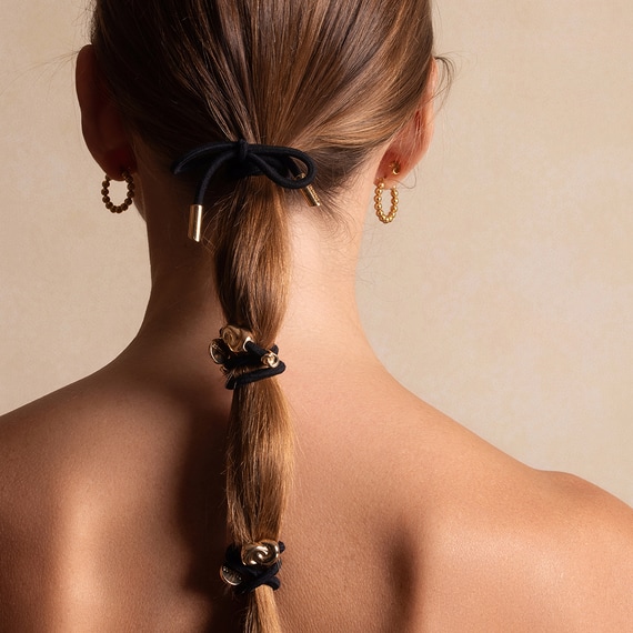 Hair Tie Metal Details 3-pack Black