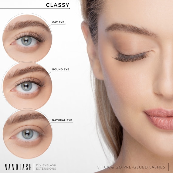 Diy Eyelash Extensions Stick & Go Pre-Glued Lashes Classy