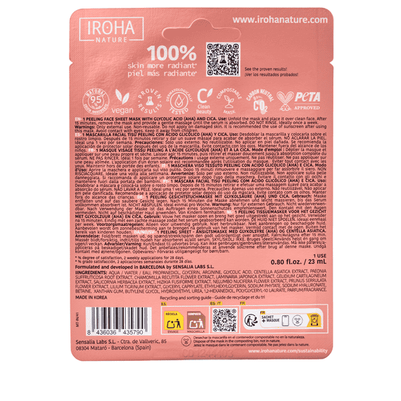 Peeling Face Sheet Mask with Glycolic Acid