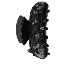 Acrylic Clip Butterfly And Flowers - Black