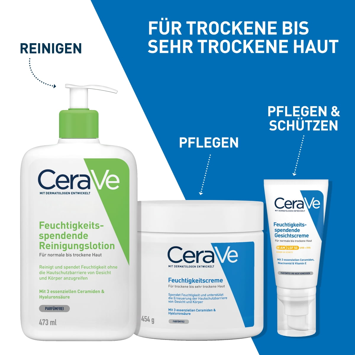 Feuchtigkeitscreme für trockene Gesichts- und Körperhaut