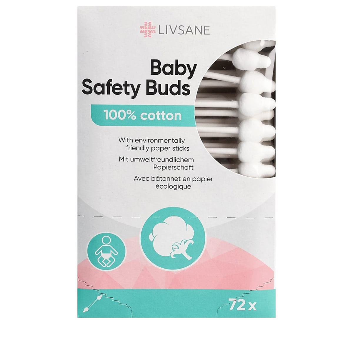 Safety Cotton Swabs - 72 pcs.