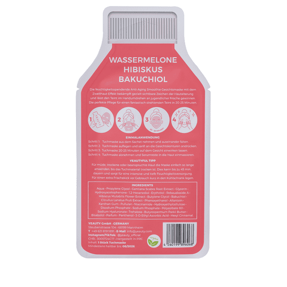 Sheet Mask Watermelon, Hibiscus, Bakuchiol