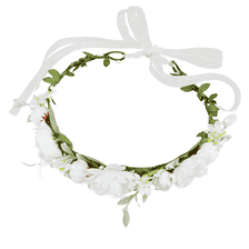 Blumenkranz mit Schleife für Kinder, weiss