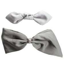 Satin Stitch On French Clip - grey & silver