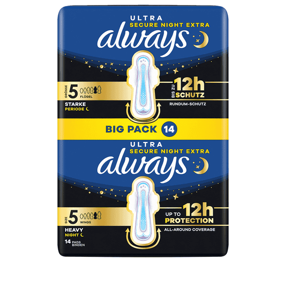 Sanitary Pad Secure Night Extra With Wings Big Pack - 14 pcs.