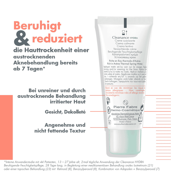 Hydra Beruhigende Creme bei Akne-Behandlungen