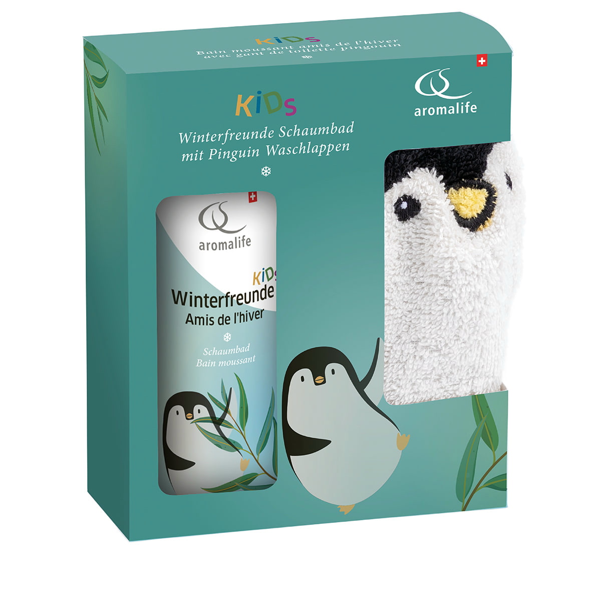 Kids Winter Friends Bath with Eco Washcloth Gift Set