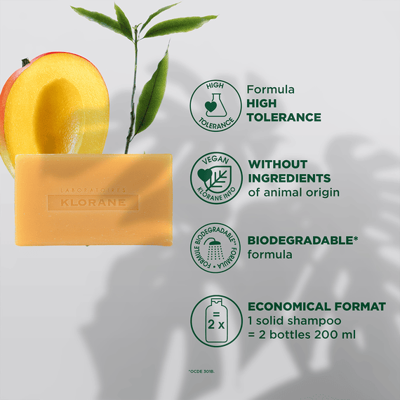 Shampoo Solido Nutriente al Mango per Capelli Secchi