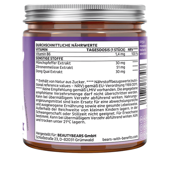 Femtastic PMS Vitamin, Chaste Tree & Vitamin B6 - 60 Bears