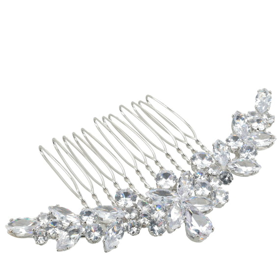 Fiori Con Strass Su Pettinino Per Capelli
