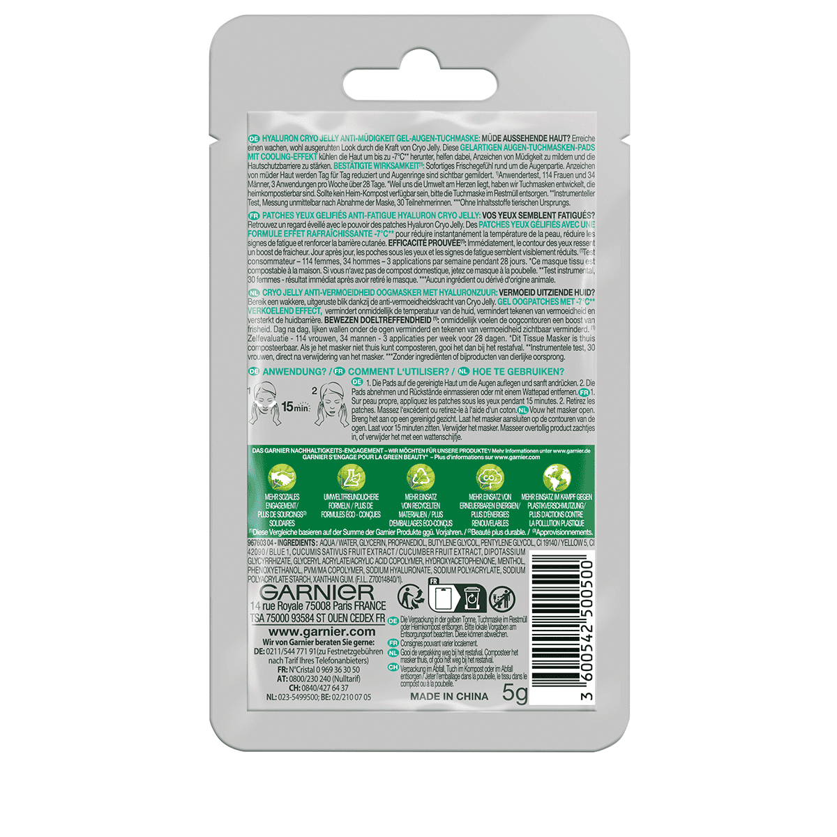 Gel gel cryo maschera occhi