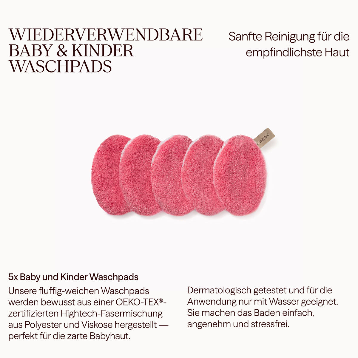 Wiederverwendbare Baby- & Kinderwaschpads - 5er Set